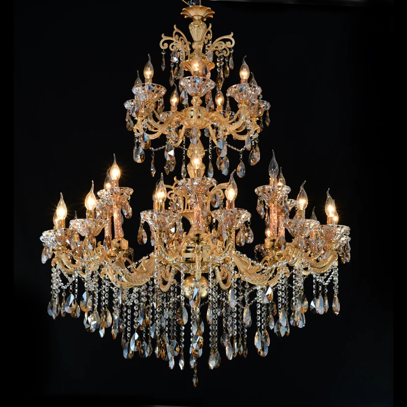 

Meerosee Luxurious Crystal Chandelier Light Fixture Large Gold Pendant Lamp for Living room Hotel Hallway Proch Project