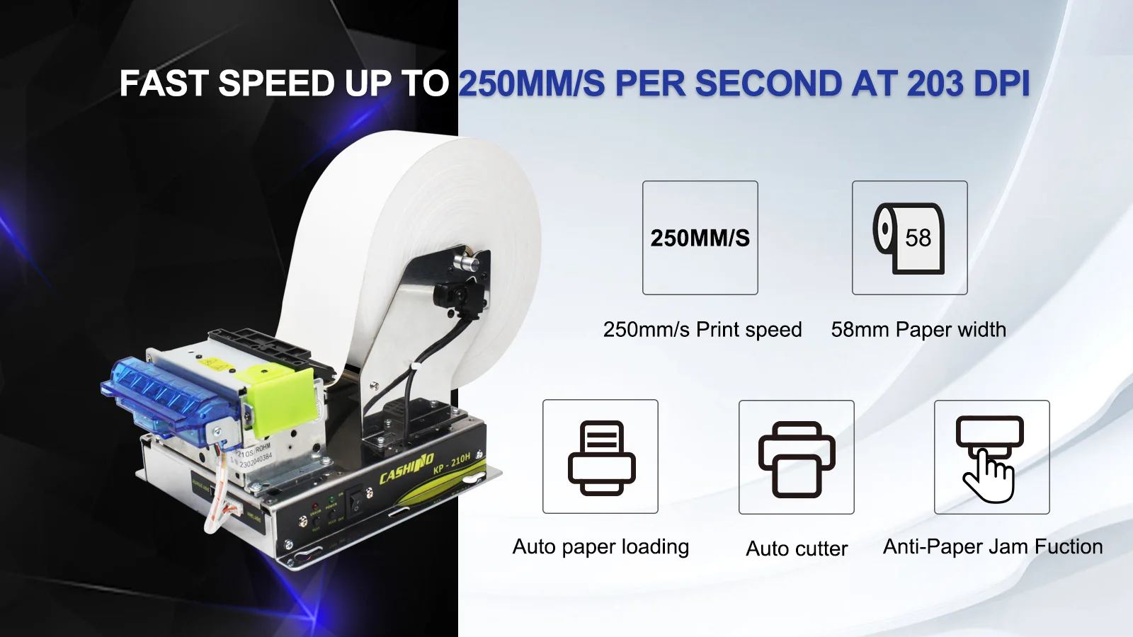 Cashino 2インチ58ミリメートルKP-210キオスクサーマルレシート