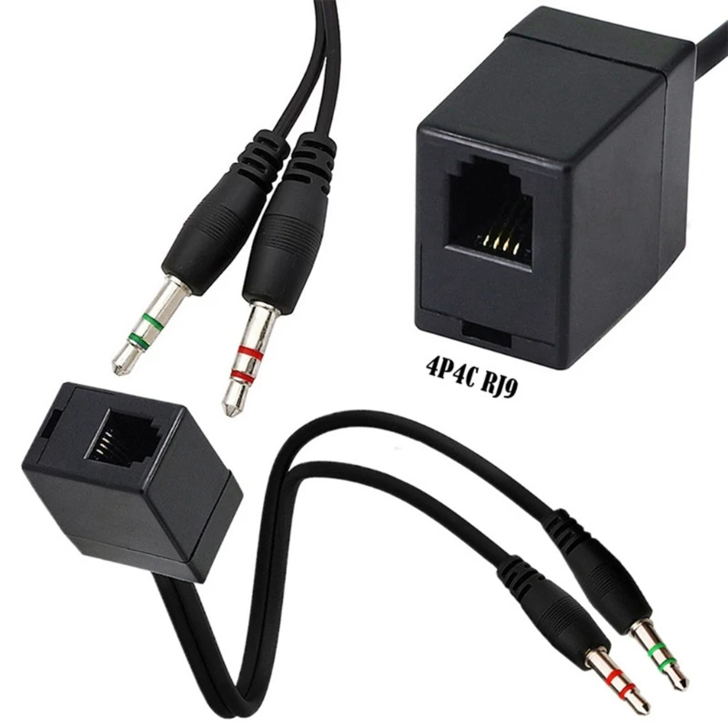 Fiche femelle RJ9 Adaptateur pour prise audio 3,5 mm PC Adaptateur de casque  RJ9 connecter les différents codes de câblage rj9 casques à double prise  jack audio 3,5 mm - Chine Câble