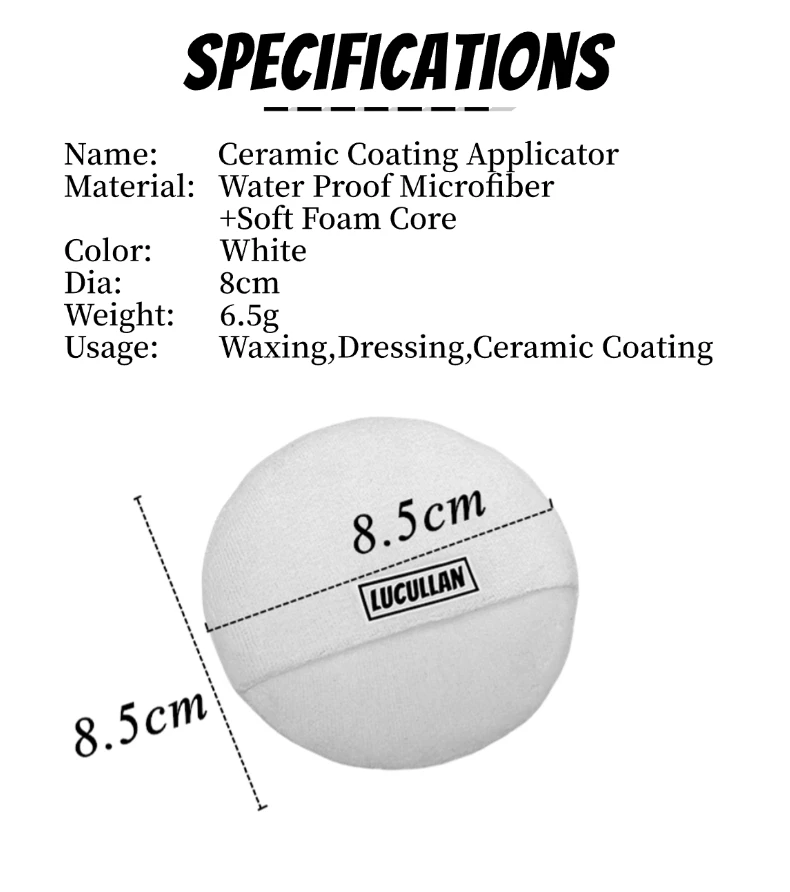Lucullan Wasserfester Keramikbeschichtungs-Applikator Superweicher Stoff mit Verstecktem Nahtdetail-Schwamm – Detail 3