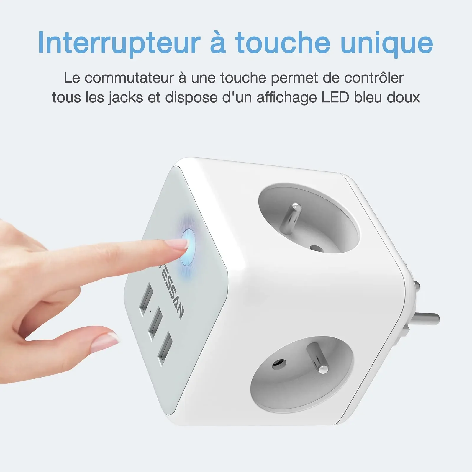 TESSAN Multi USB Socket Extender 3 French Outlets 3 USB Ports Electrical Wall Socket Adapter For Home plug adapter,electrical socket,power socket,power plug adapter,wall socket extender