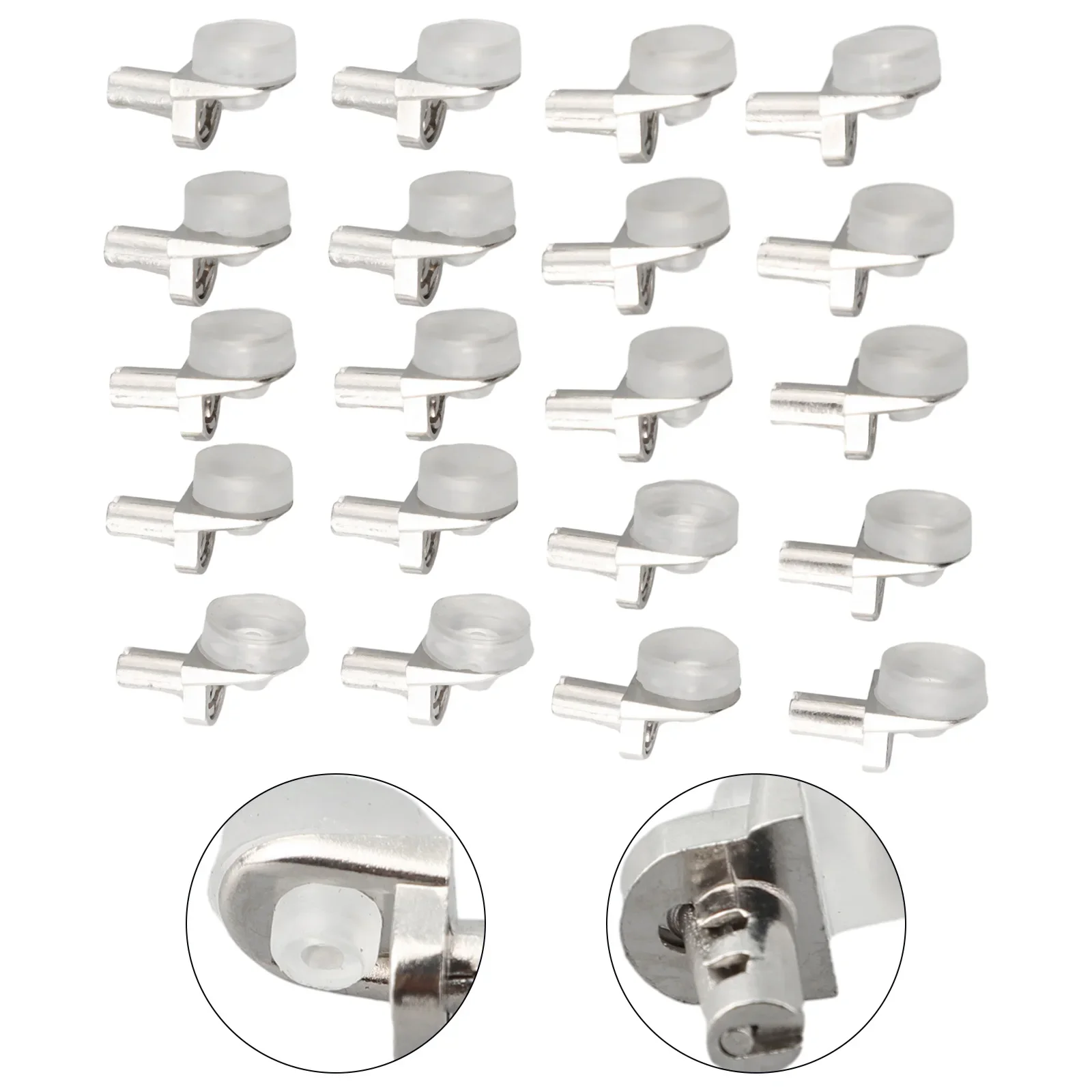 20pcs Glass Shelf Support glass shelf support Studs Pegs Plate Holder Fixing Clip Bracket Glass Clamp With Suction Cup Zinc Alloy Furniture Hardware