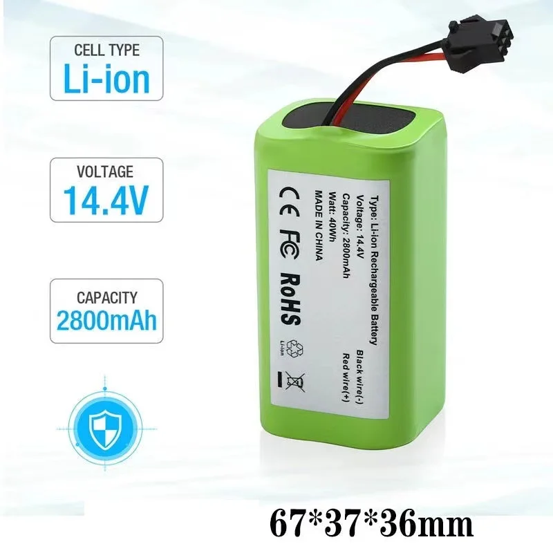 Batteria Di Ricambio 14.4V 2600mAh Per Eufy RoboVac 11, 11S, 15C, Deebot N79, Spina 2 Fili
