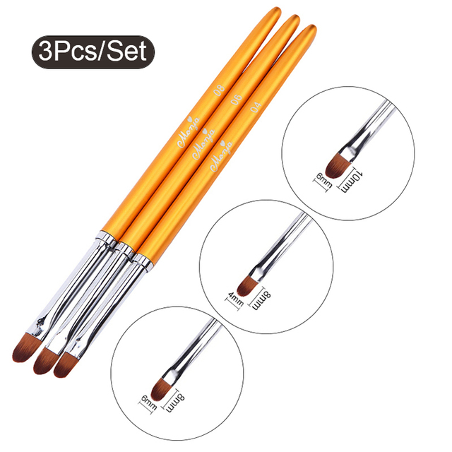 Acrylic French Stripe Nail Art Liner Brush Set 3D Tips Manicuring Ultra-thin Line Drawing Pen UV Gel Brushes Painting Tools