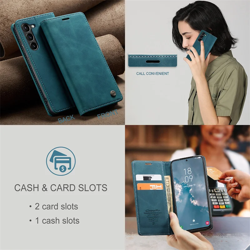CaseMe Original For iPhone 15 14 Pro Max Case 15 14 11 13 Mini XR X S Plus SE Retro Magnet Wallet For iPhone 15 14 Pro Max Case