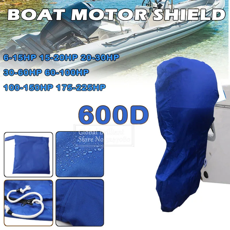 Yacht Outboard Motor Engine Boat Cover 6-225HP 600D Waterproof Anti-UV Dustproof
