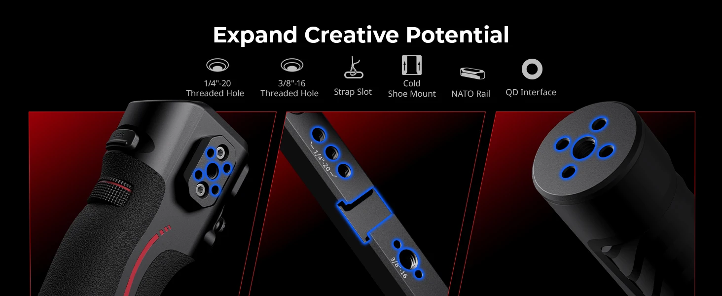 Focus Control Handle / Dual Handle for DJI RS 2 / RS 3 Pro / RS 4 Pro Stabilizer