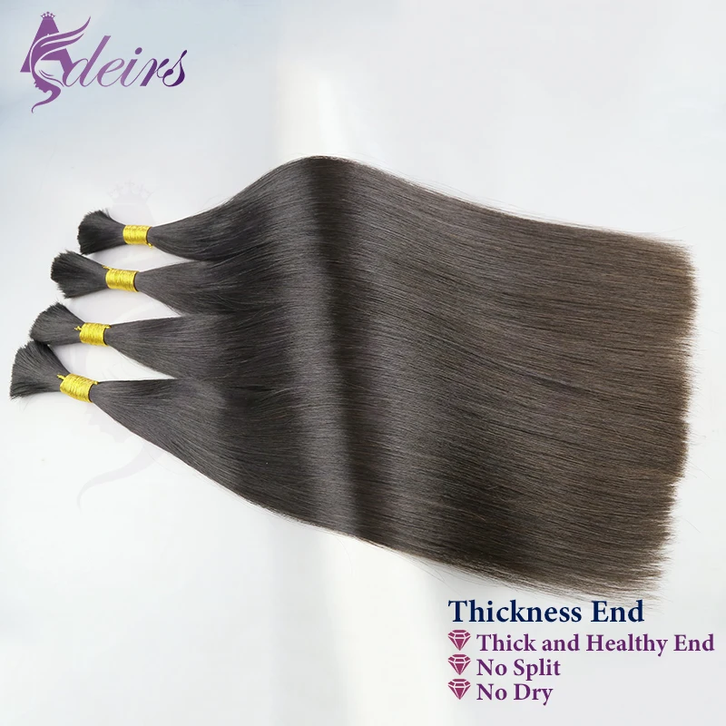 Virgin Bulk Hair Extensions Human Hair Real Natural Black Brown Blonde 613 Color Thickening of roots For salon