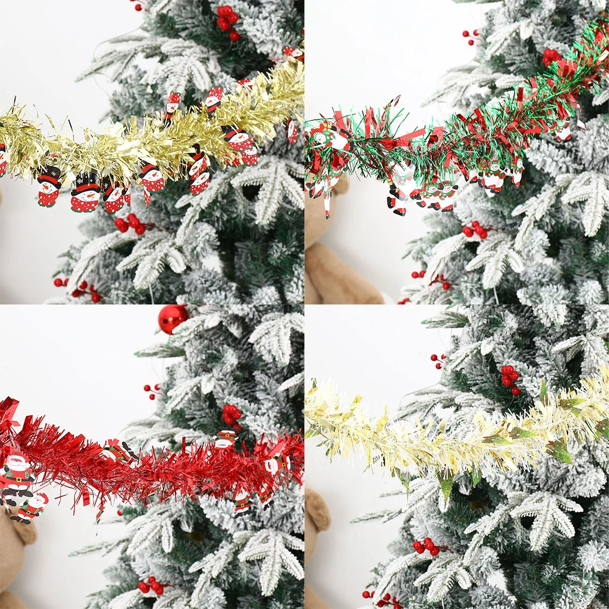 Christmas Glitter Tassels Garland Ribbon Merry Christmas Tree Decoration For Home 2023 Xmas Gifts Navidad Natal New Year