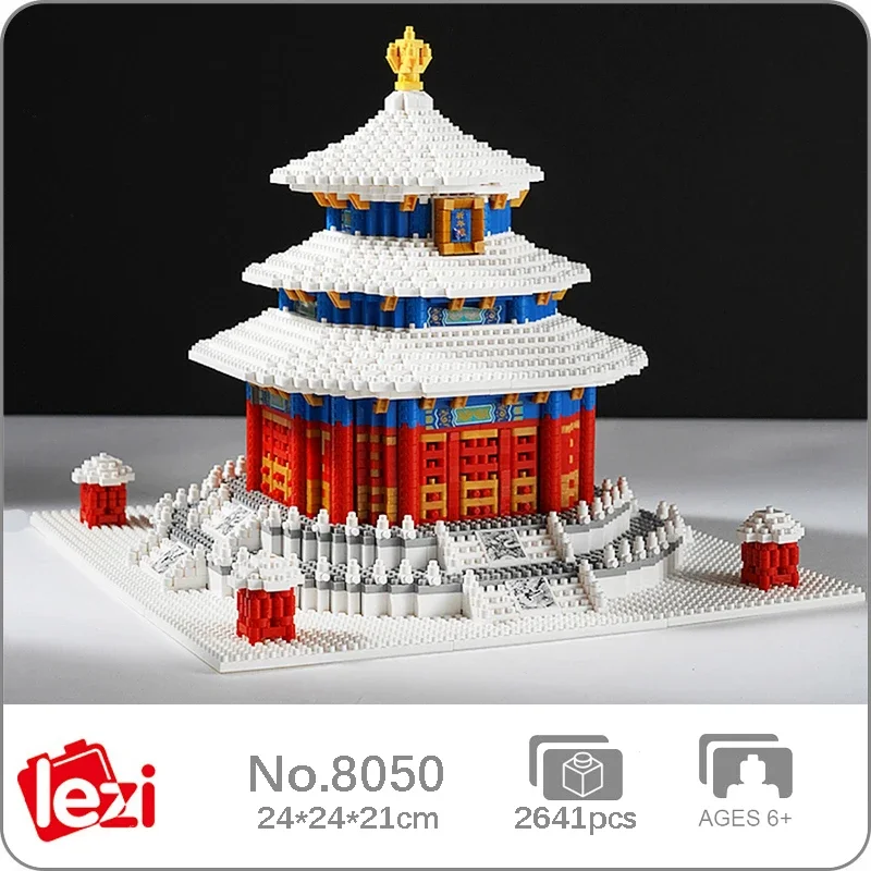 

Lezi 8050 World Architecture Snow Temple of Heaven Winter Palace Pavilion Model Mini Diamond Blocks Bricks Building Toy No Box