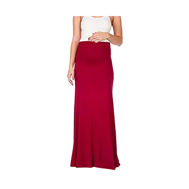 Pregnant Women Skirt Maternity Modal Skirt High Waist Good Stretch Foldable Waist Band Pregnancy Plus Size S-3XL
