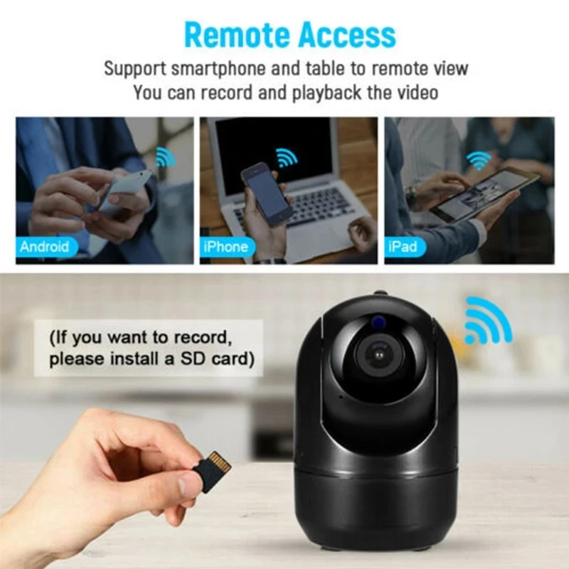 2022 new Surveillance WiFi Camera Black Smart 1080P HD Home Security camera Auto Tracking Network CCTV video Wireless  IP Camera