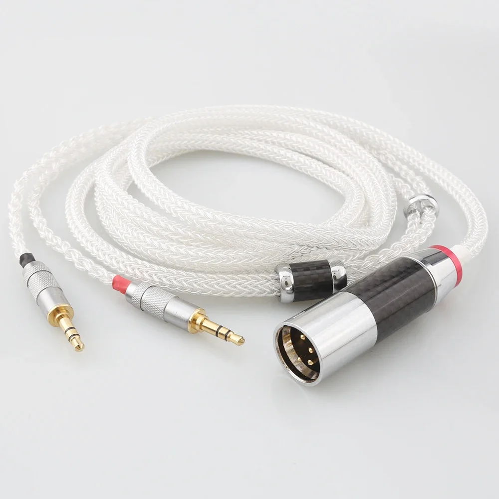 

HiFi 16 ядер чистый серебряный кабель для наушников для Hifiman Sundara Ananda HE4XX HE560 HE-350 HE1000se HE6se he400i he400se Arya