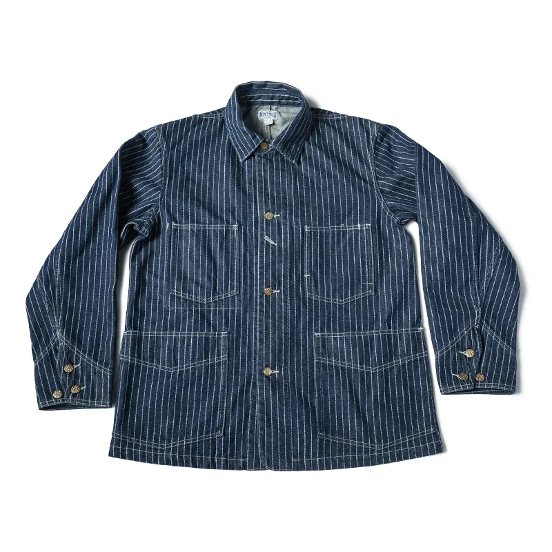 Non Stock 1930s Wabash Stripes Jacket Vintage Men's Workwear Railway Denim Coat 5