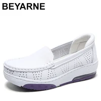 Spring high-qualit  Women Shoes Nurse antiskid comfort Flat Casual Working Shoes Wedge Platform White Shoes soft Female Footwear 1