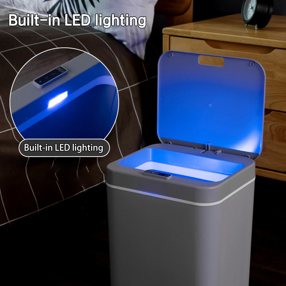 12LSmartSensorTrashCanDustbinAutomaticTouchBathroomGarbage