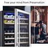 24 Inch Wine Cooler, 46 Bottle - Dual Zone Built-in or Freestanding Fridge with Stainless Steel Reversible Glass Door for Home 3