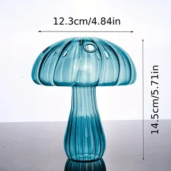 Vibrant Mushroom Glass Vase - Artistic Transparent Aromatherapy Decor (Style E)