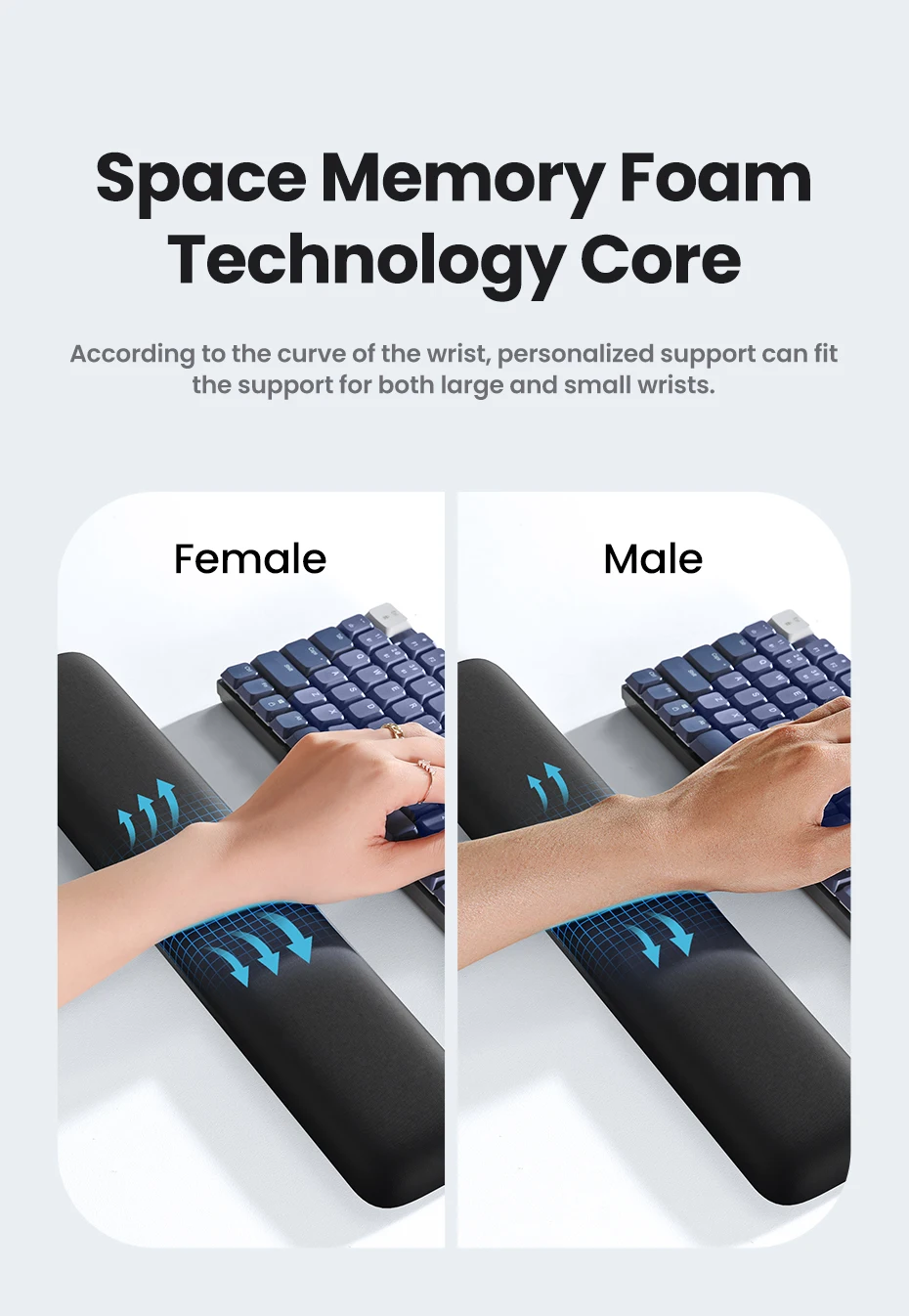 UGREEN-descanso de pulso memória espuma teclado pad,