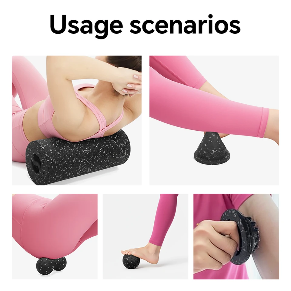 5-in-1 Fascia Roller Set Muscle Recovery Set-Vibrating Foam Roller&Peanut Massage Ball For Back,Neck,Leg Yoga Workout_voghion.com