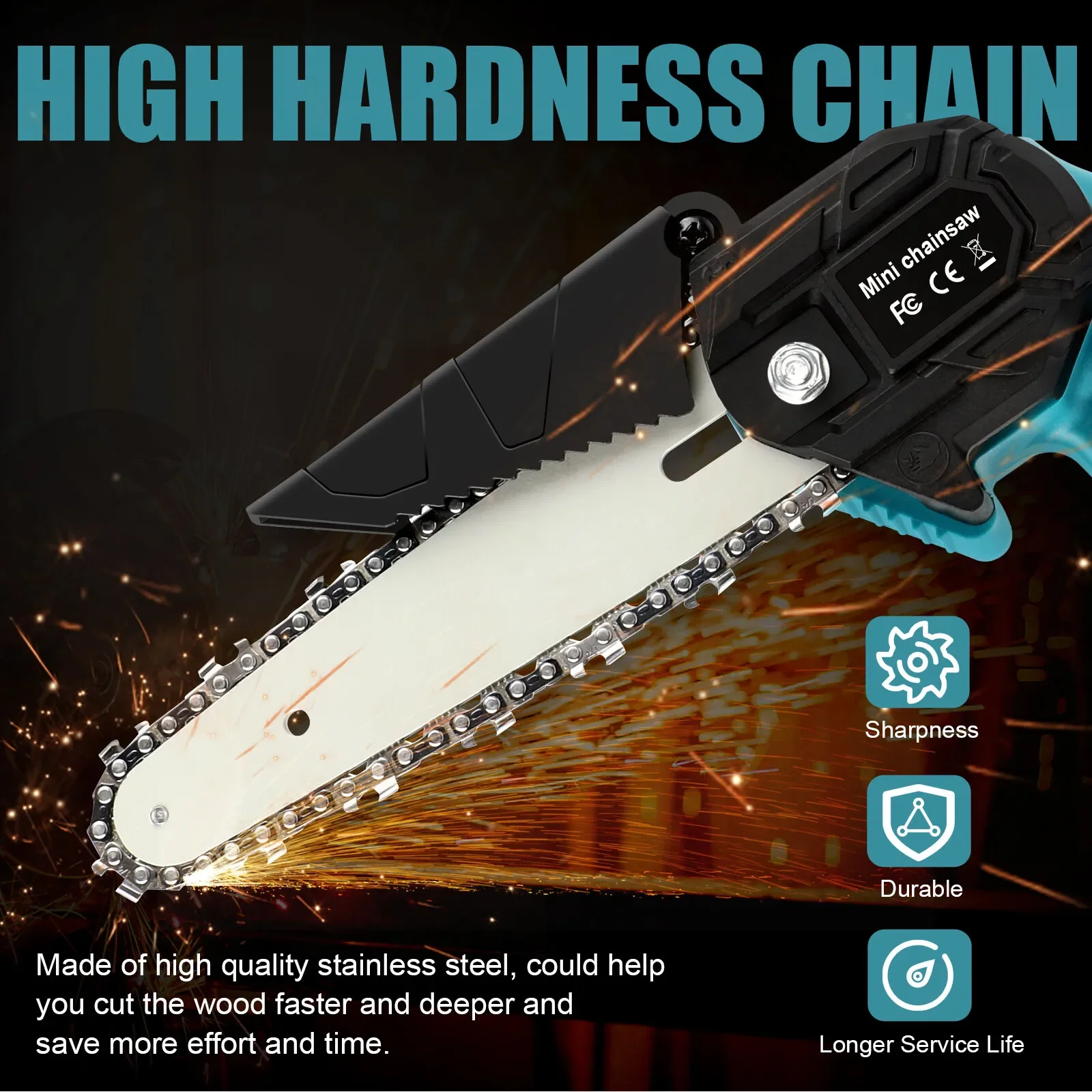 for Makita 18v brushless chainsaw, small handheld electric 8-inch logging saw mini portable chainsaw for Makita BL1830 Battery 5