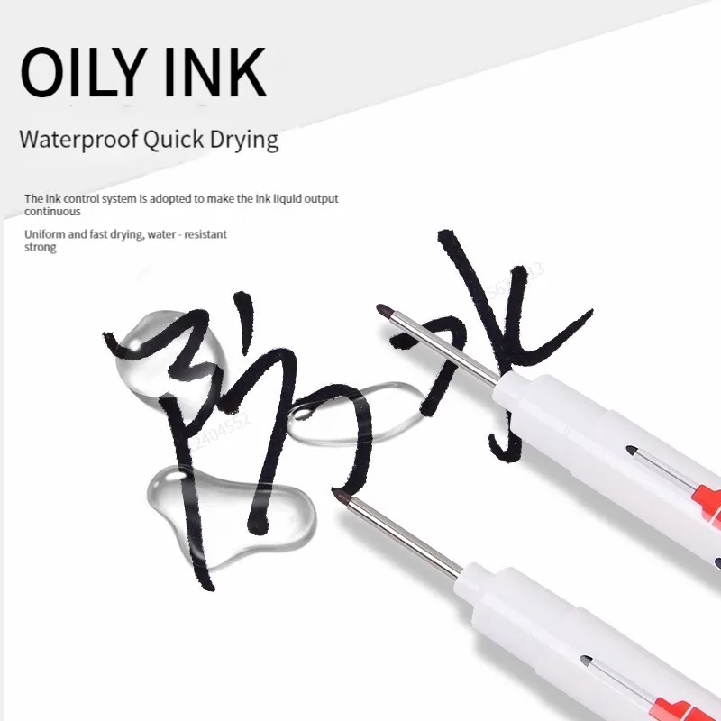 3Pcs/set 20mm Long Mouth Marker Pen Long-Tip Bathroom Carpentry Ceramic Tile Woodworking Deep Hole Decoration Quick Drying Oil Permanent Marker Pen