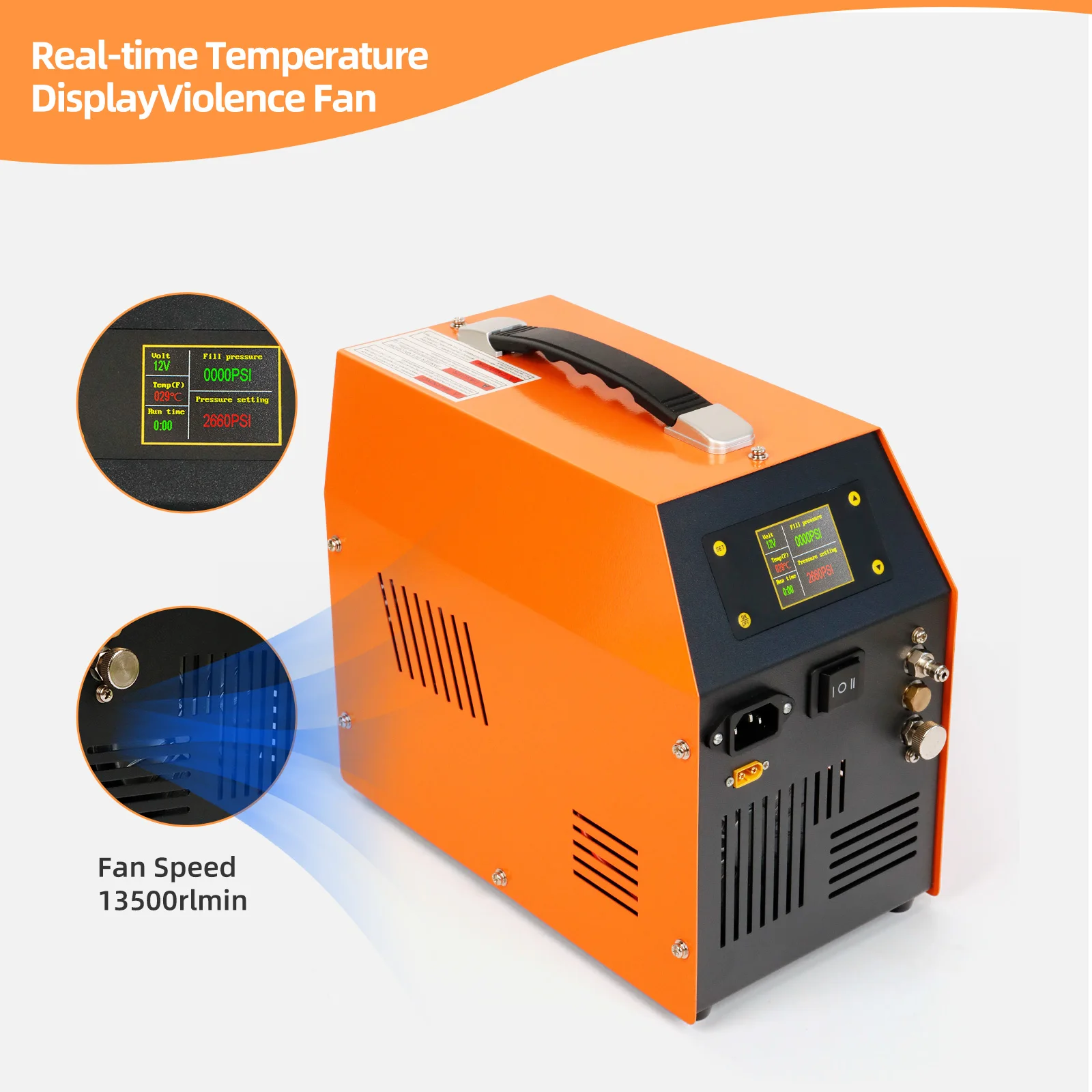 12v Portable 300bar Pcp Air Compressor 110v 220v Auto Shut Off Electric Pump With Built In