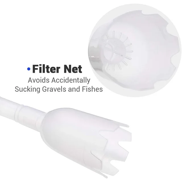 Aquarium Fish Tank Vacuum Sand Gravel Cleaner Siphon Long Nozzle Water Changer Pump Filter 5