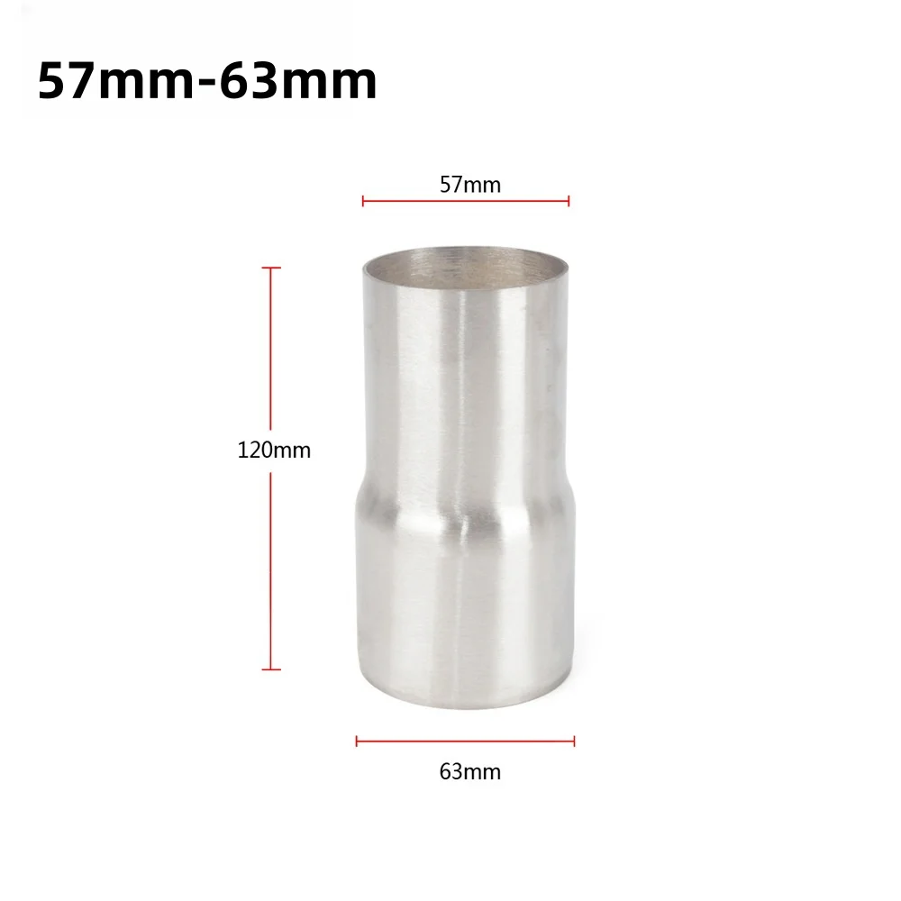 51/63/57/76mm Universal Stainless Steel Car Exhaust Reducer Connector Pipe Tube Adapter Exhaust Assembly Car Accessories exhaust flex pipes