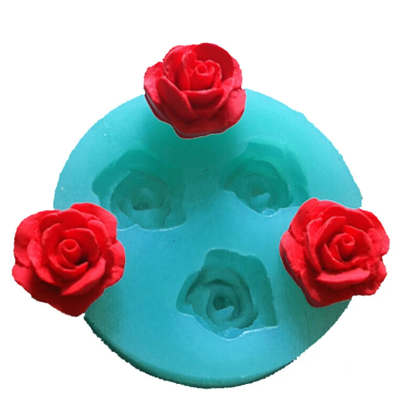 

3D Rose flowers chocolate wedding cake decorating tools 3D baking fondant silicone mold used to easily create poured sugar T0157