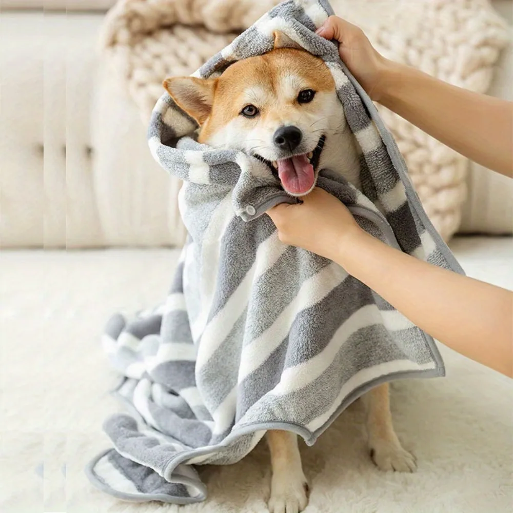 Pet Bath Towel Quick-Dry Fiber Dog Bathrobe for Medium Large Dogs