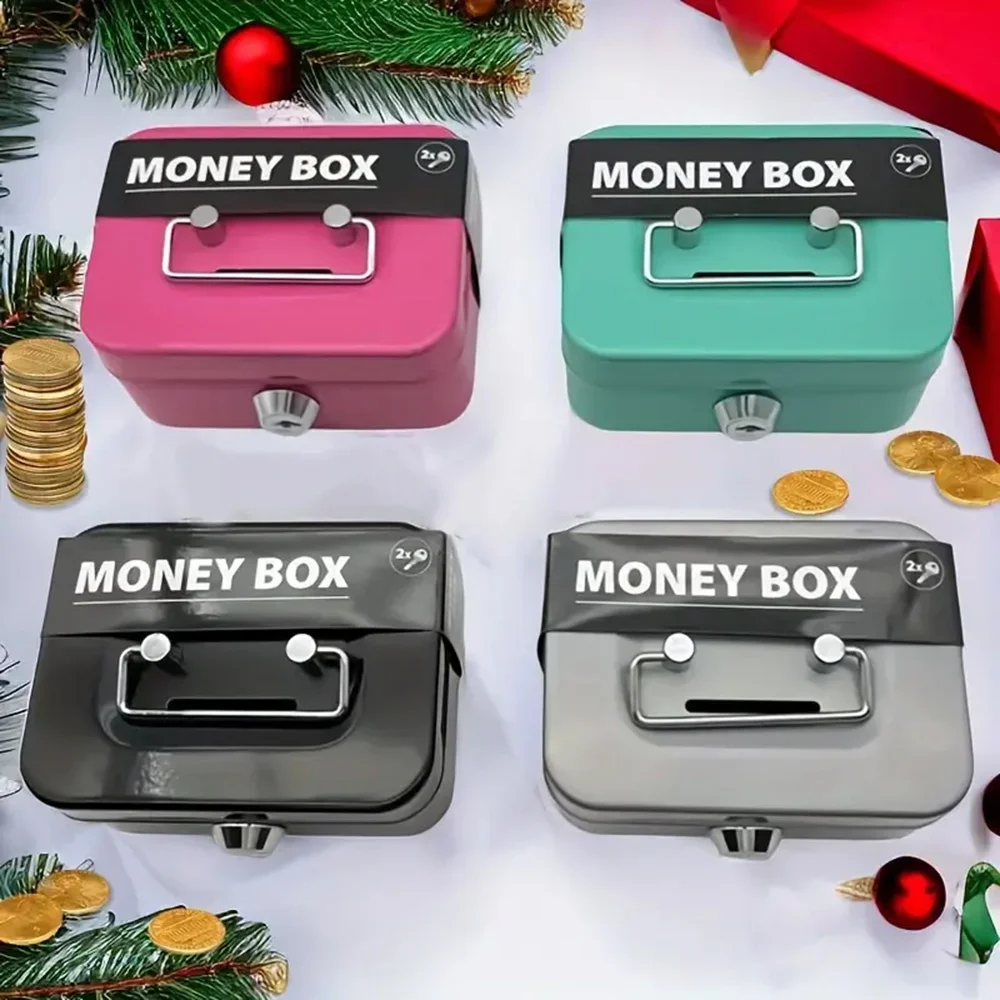 Portable Metal Money Safe Box With Key Lockable Security Box_voghion.com