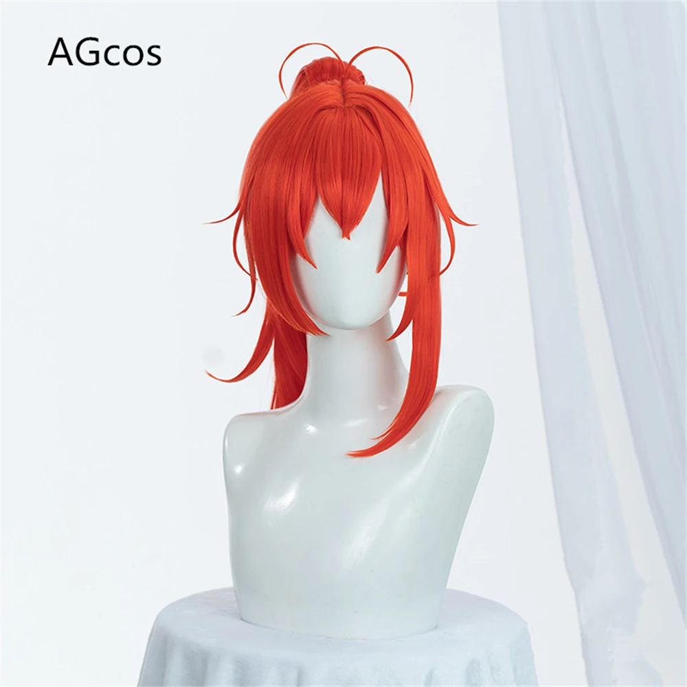 

AGCOS Presale Game Genshin Impact Diluc Ragnvindr Cosplay Wig Red Christmas Hair Wigs