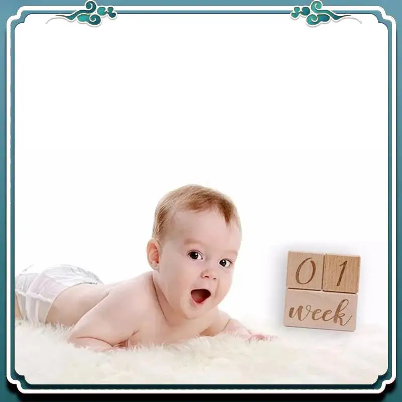 3 Piece Baby Monthly Record Growth Milestone Block Infant Birth Gift Souvenir Wooden Baby Photography Props Photo Milestone