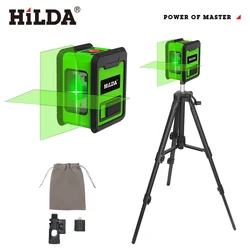 HILDA Precision Green Cross - Line Laser Level, Self - Leveling Horizontal & Vertical Tool (AB468)