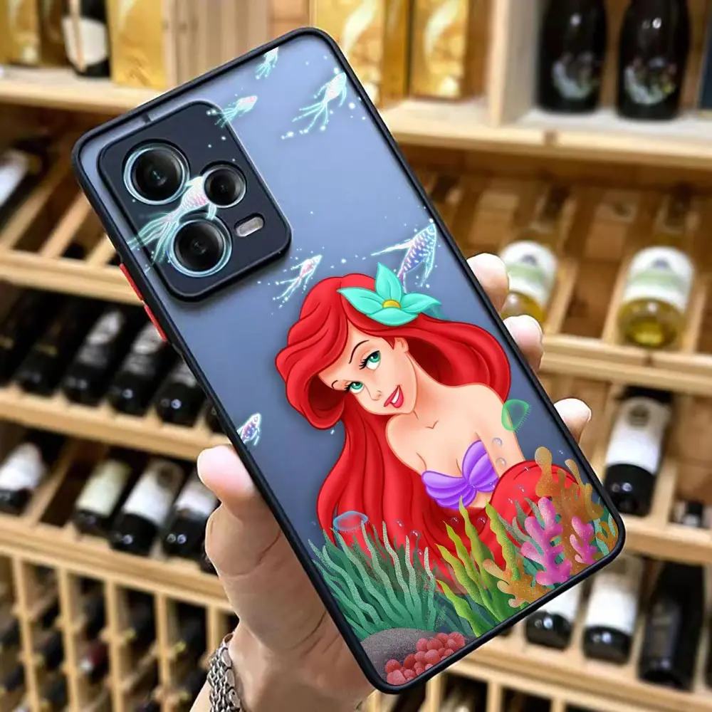 thumbnail image 1 of Matte Case for Redmi NOTE 12 11 10 11S 10S 9 9S 9T 8 7 6 5 4 3PRO PLUS 4G 5G Case Funda Coque Capa Shell Anime Mermaid Princess, 1 of 5
