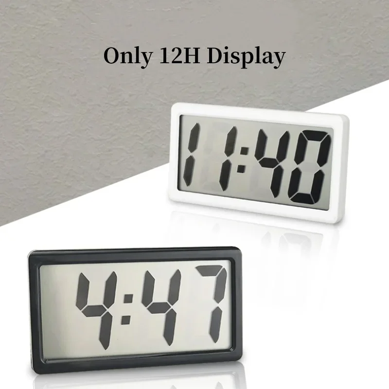1pc Mini Battery Powered Digital Desk Clock Time Date 12-hour Display Table Clock Wall-mounted LCD With 4Pcs AG10 Battery