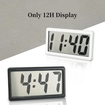 1pc Mini Battery Powered Digital Desk Clock Time Date 12-hour Display Table Clock  Wall-mounted LCD Clock With 4Pcs AG10 Battery 2