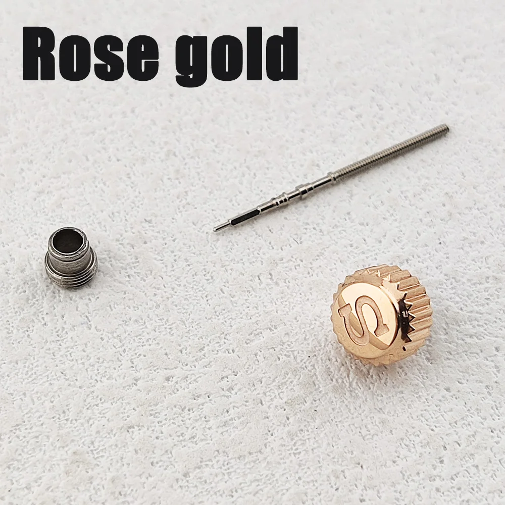 Stainless Steel Watch Crown - Silver, Black, Rose Gold Replacement Parts