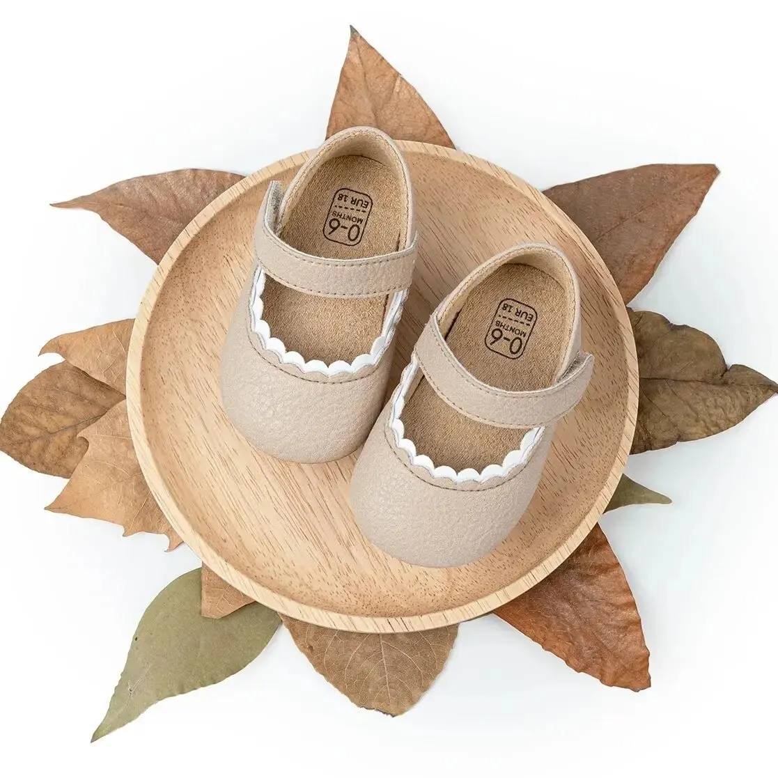 Meckior Baby Boys Girls Shoes Infant Leather Rubber Sole Anti-slip Toddler First Walkers Crib Shoes Newborn Girl Princess 3