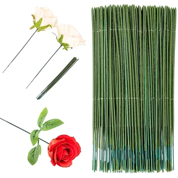 Artificial Green Flower Stem Iron Wire Christmas Wedding Celebration Bridal Bouquet Home Vase DIY Accessory Decor Material 1