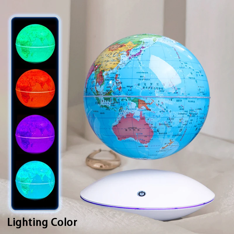 

New 6 inch Magnetic Levitation Terrestrial Globe Rotation Wireless Gifts Decor Children Night Light Educational Toys For Bedroom