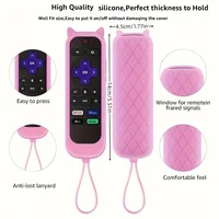 Glow in the dark cute cat's ears shaped silicone universal remote control cover with  for TCL Hisense Roku TV remote control - Image 3