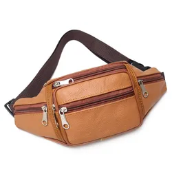 Men's Luxury PU Leather Waist and Shoulder Bag (Yellow)