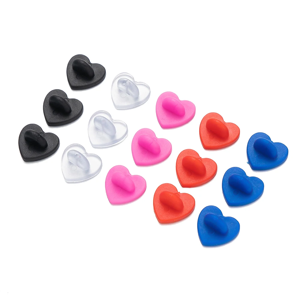 50Pcs Gummi Brosche Schnalle Taste Verschluss Pin Backs Kupplung Kappe Zurück Stopper Squeeze Abzeichen Halter DIY Schmuck Machen Zubehör – Detail 1