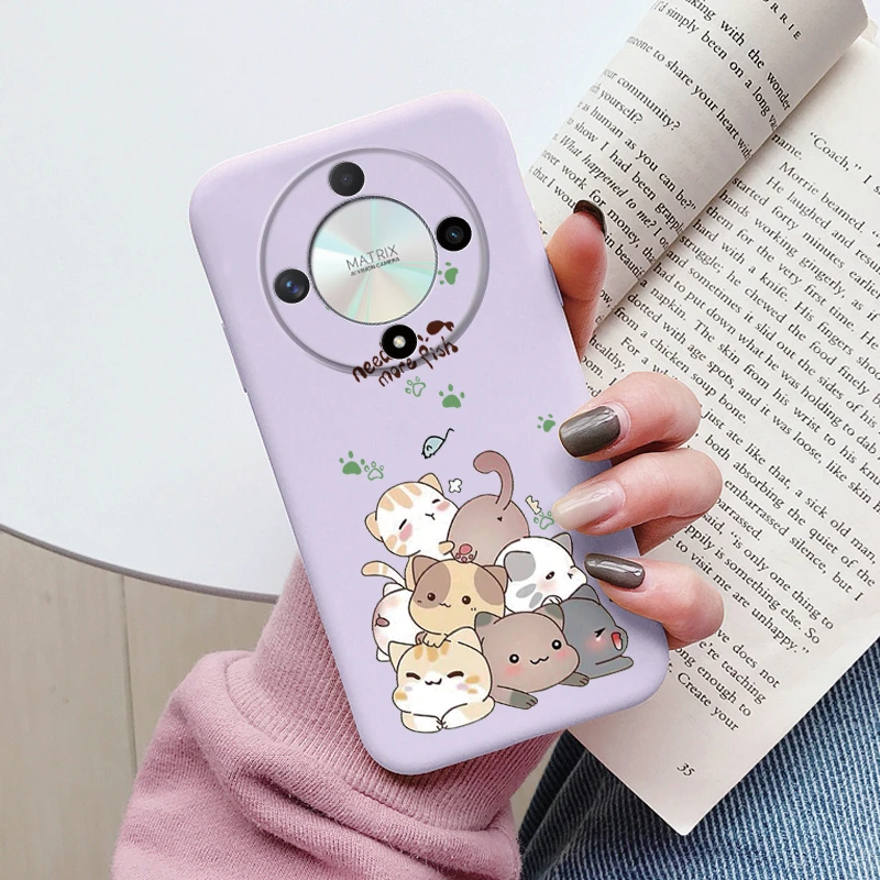 Cute Cat Silicone Soft Back Case with Lovely Cartoon Design