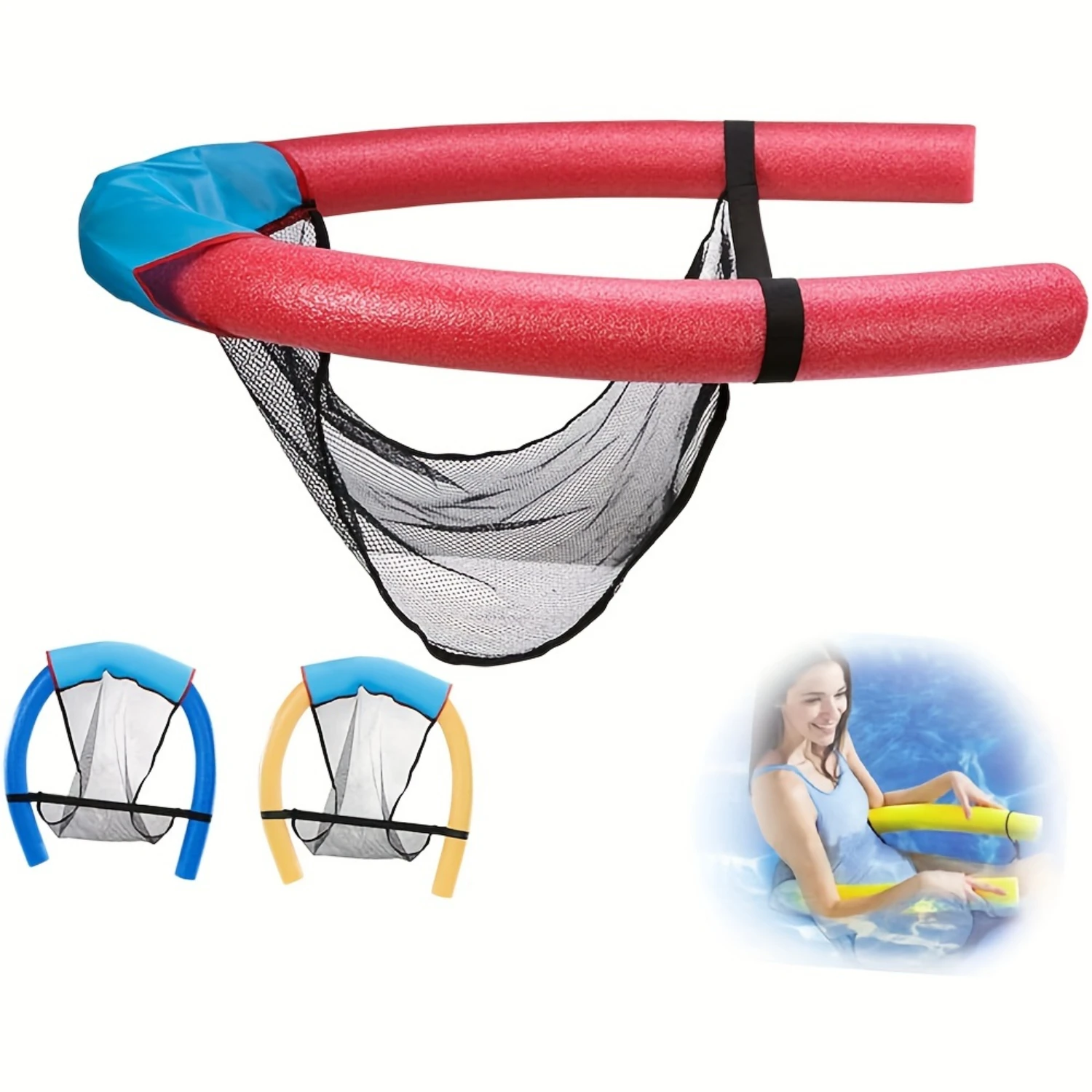 Floating Pool Chair Comfortable Fabric Lounger Easy Fold Ideal For Adult Relaxation Swimming