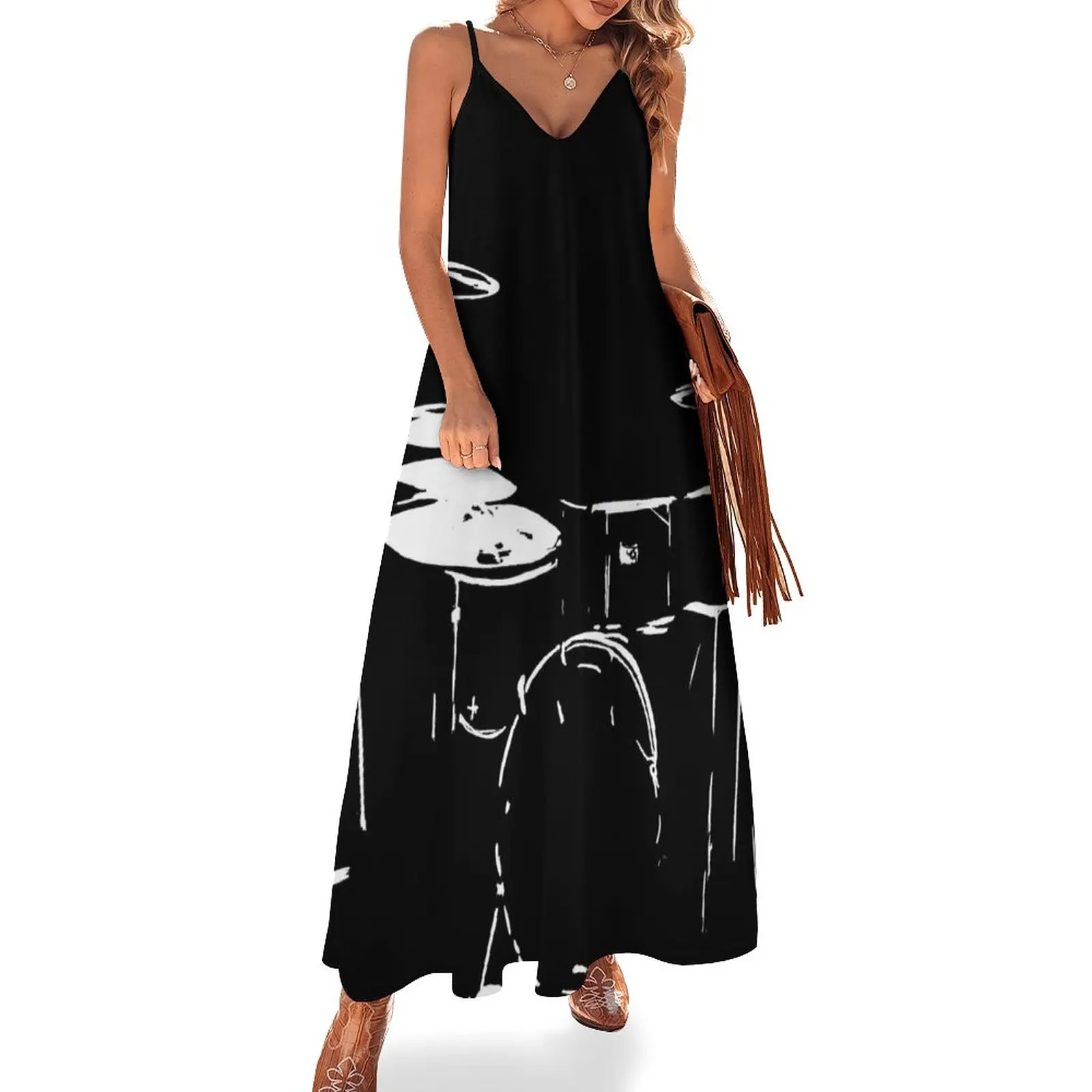 

Drum kit black and white Sleeveless Dress party dresses women woman dress dresses for official occasions dress summer 2023 women