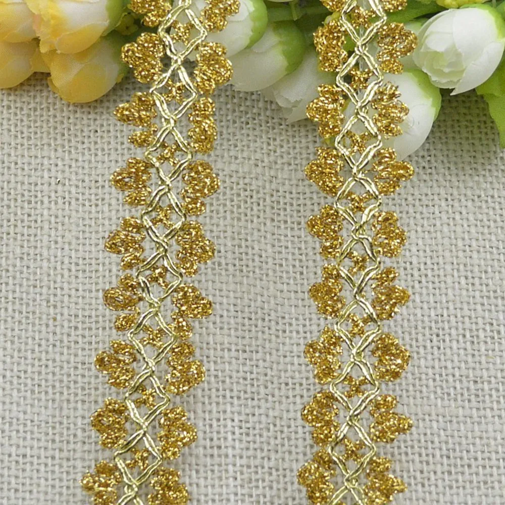 Lace Fabric Laces Ribbon Gold Lace Material Trim 2.9cm Curtain Guipure Sewing Trimmings Dress 1M
