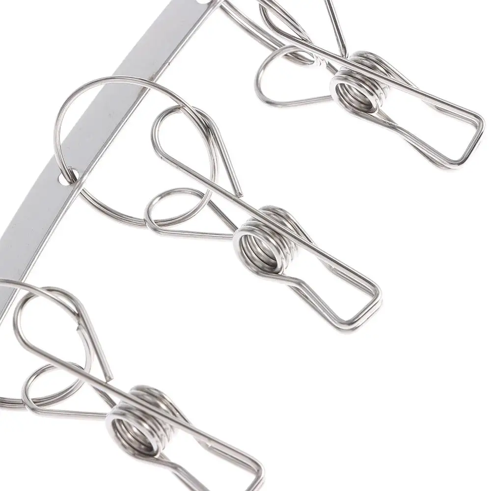 New Curved Stainless Steel Hanger Windproof Space Saving Multi Clip Hanger Flat Strip Silver Balcony Clothes Hanger Home 4